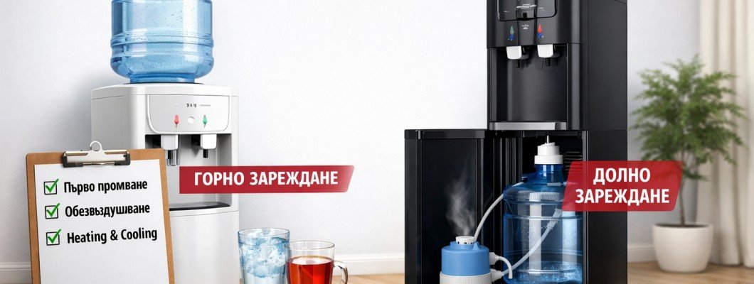 Упътване за първоначално пускане на диспенсър за вода с горно зареждане и с долно зареждане