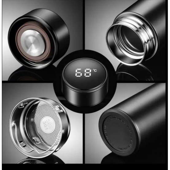 Термос с LED дисплей в луксозна кутия 0,500 мл Черно и Сиво